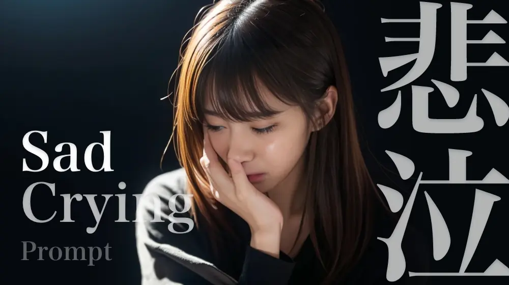 AI美女の表情プロンプト「悲しみ」系