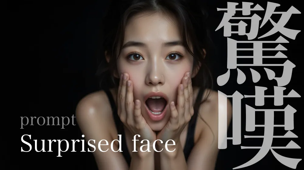 AI美女の表情プロンプト「驚き」系