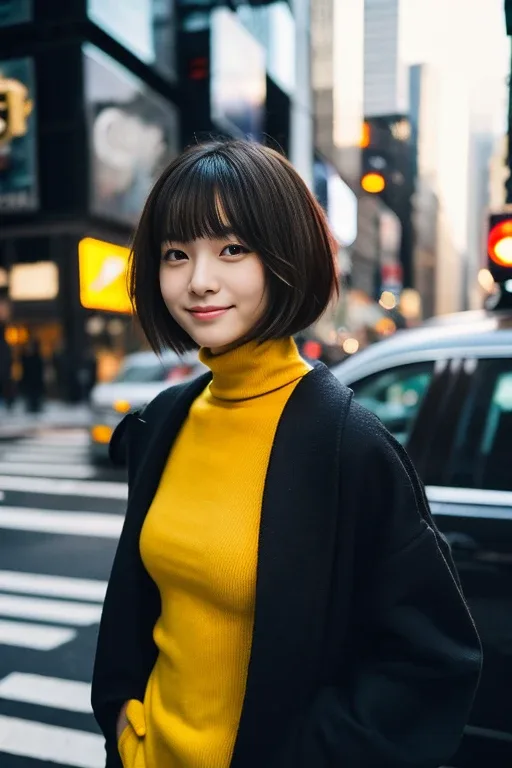 都会的で洗練された印象の女性の生成例