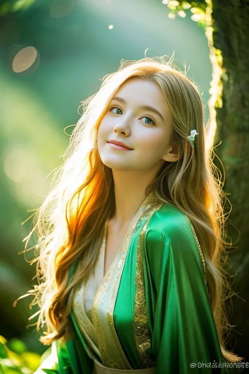 ファンタジーのエルフ美女の生成例