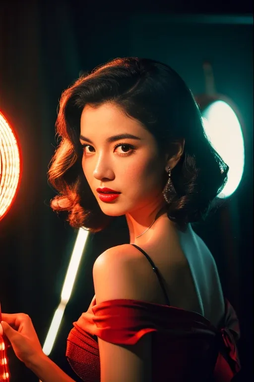 レトロなハリウッド女優の生成例