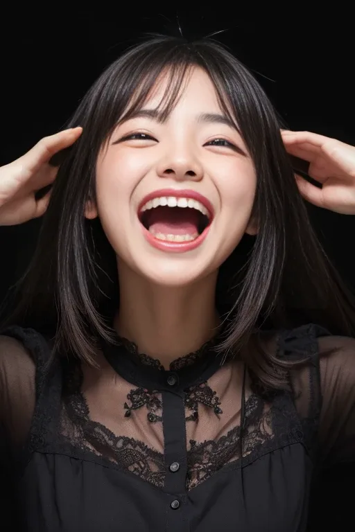 cracking up：大笑いの生成例