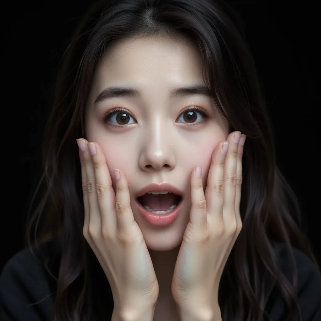 surprised face：驚いた顔の生成例