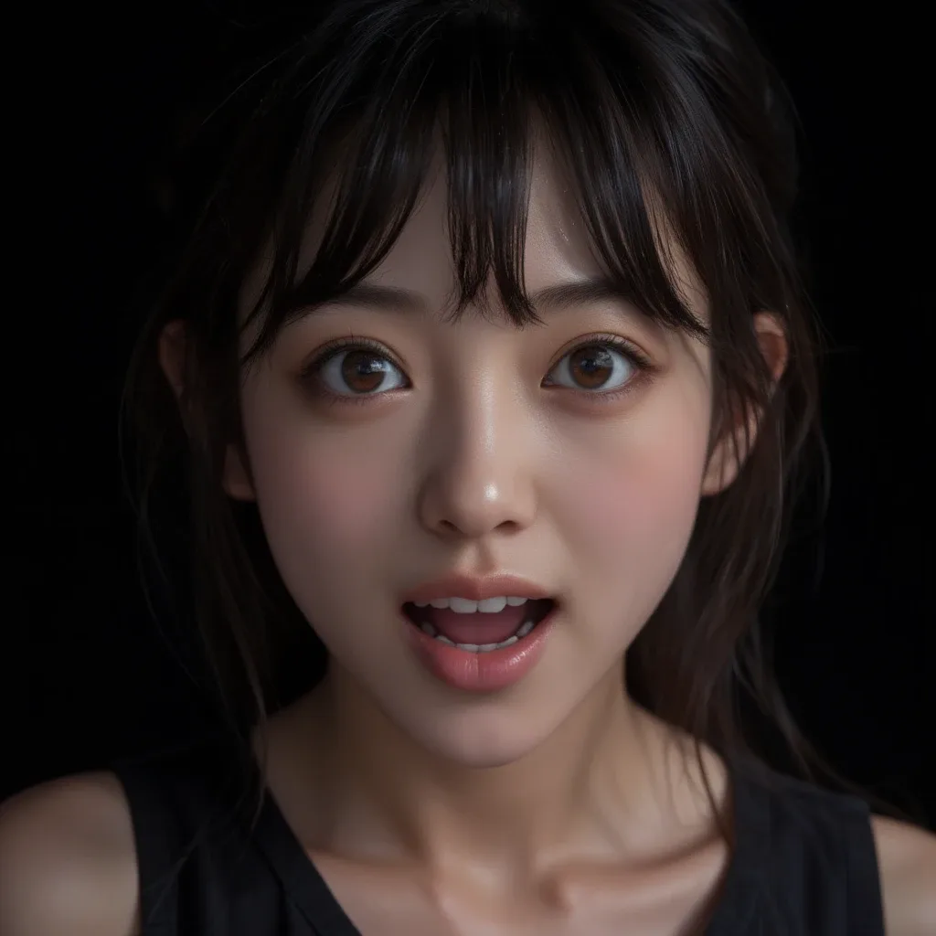 amazed expression：驚嘆した表情の生成例