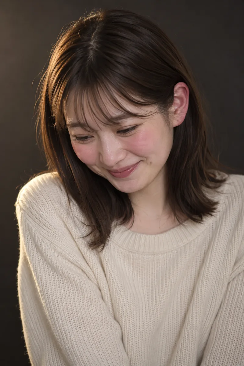 頬を赤らめて照れるの生成例
