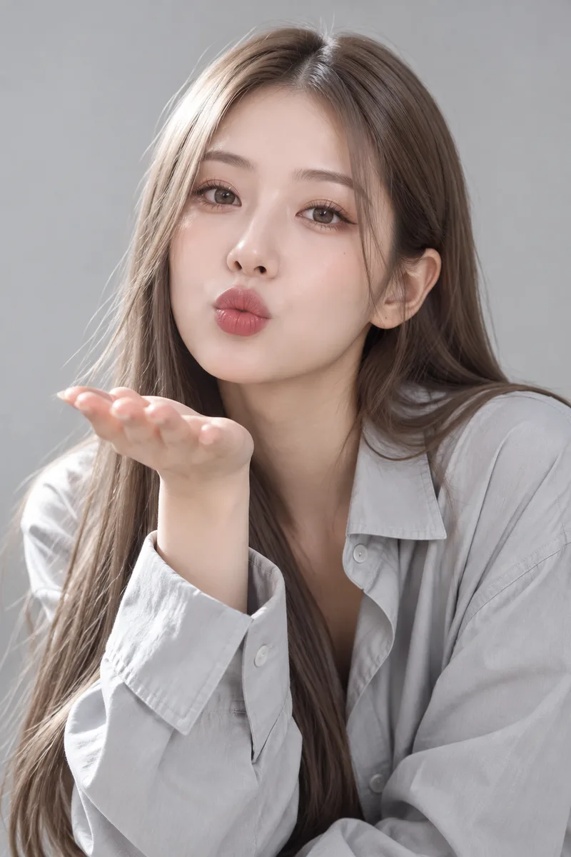 blowing a kissで生成した例（2枚目）
