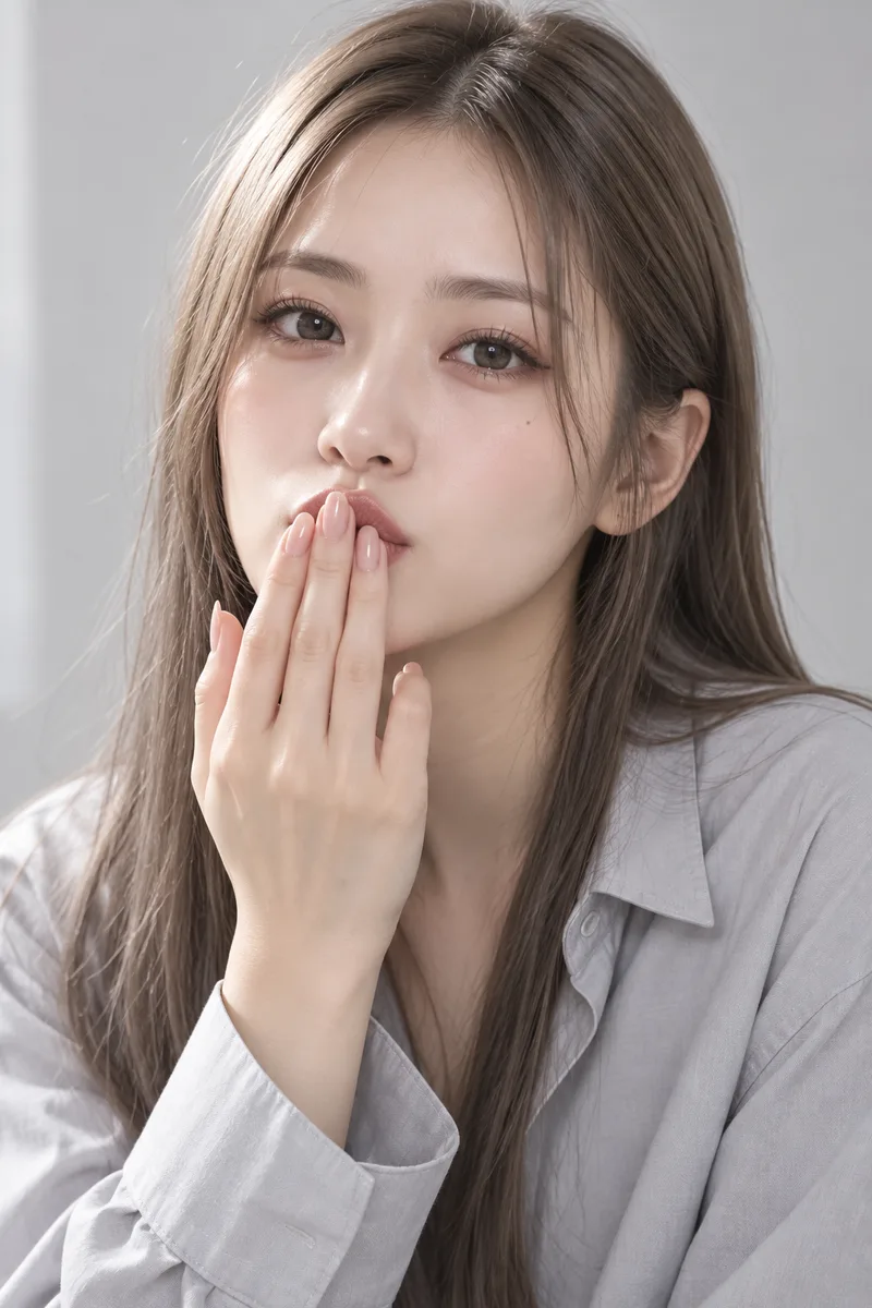 指先にキスの生成例