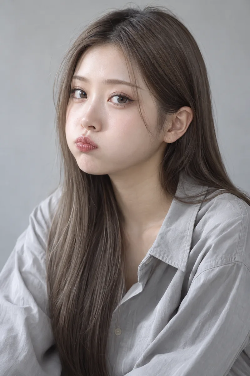 頬をふくらませるの生成例