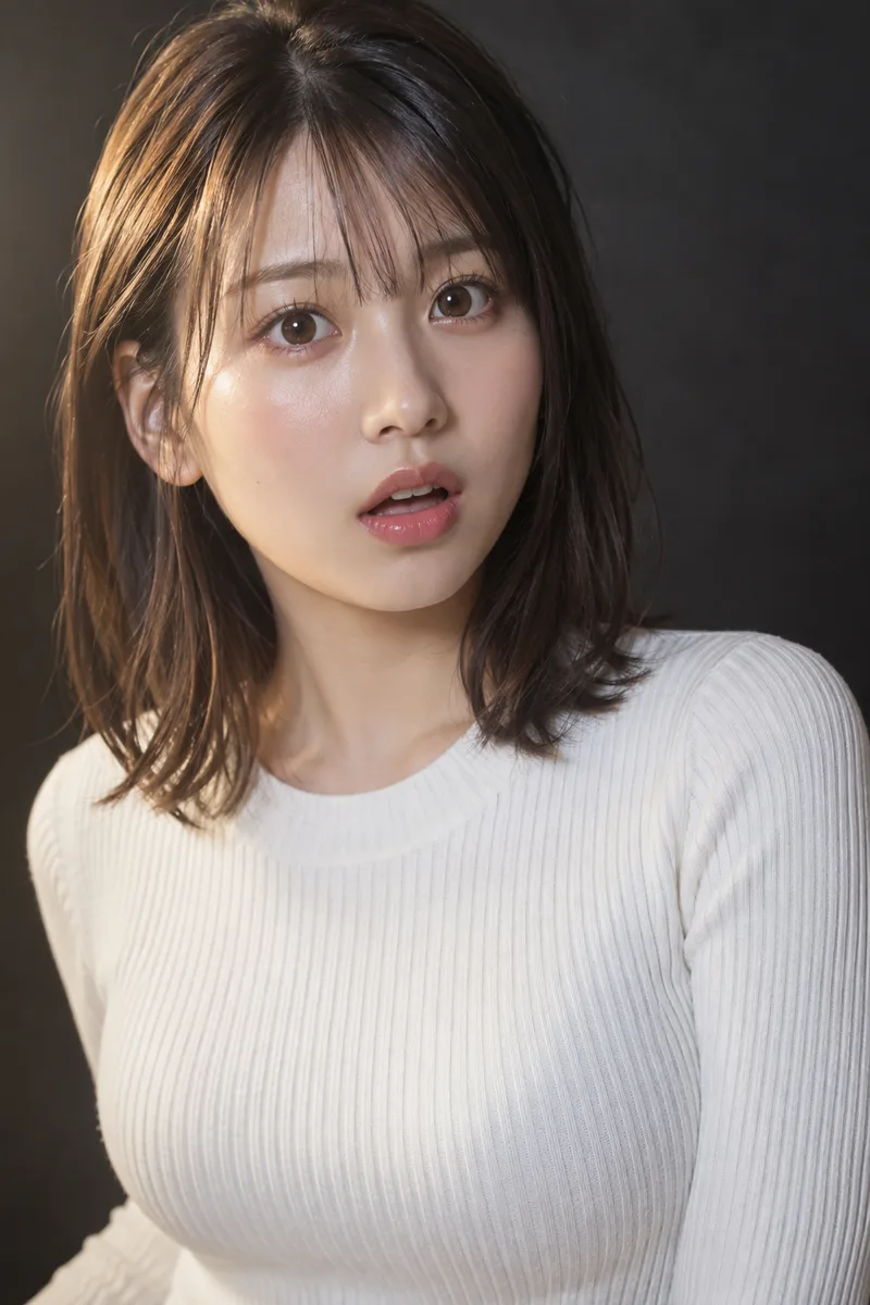 驚いた顔の生成例