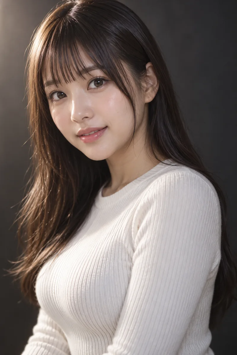 ぱっつん前髪の生成例