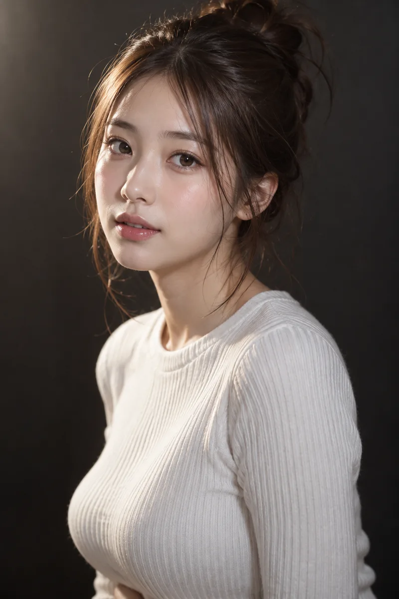 messy bun を足して生成した例（4枚目）