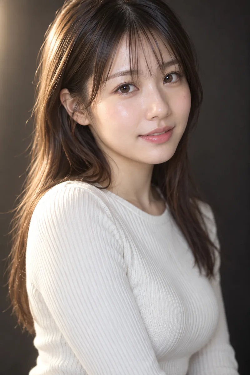 see-through bangs を足して生成した例（2枚目）