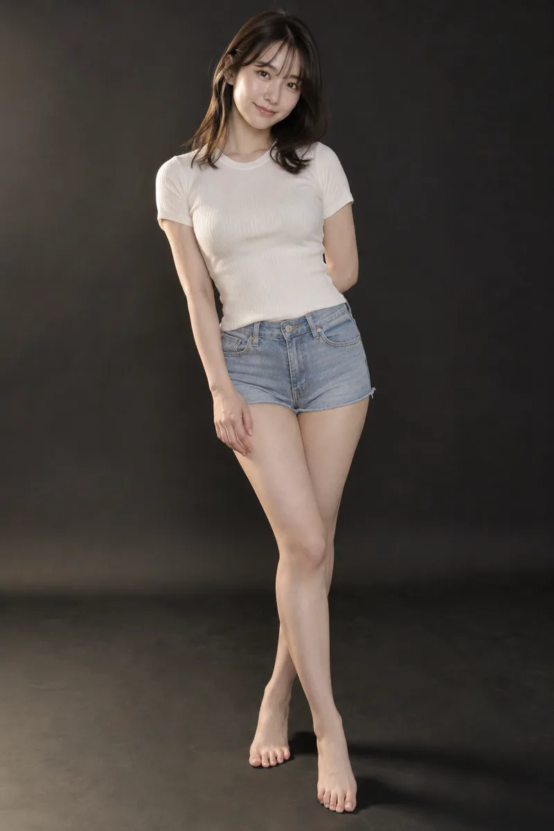 standing in contrapposto pose だけを足して生成した例（2枚目）