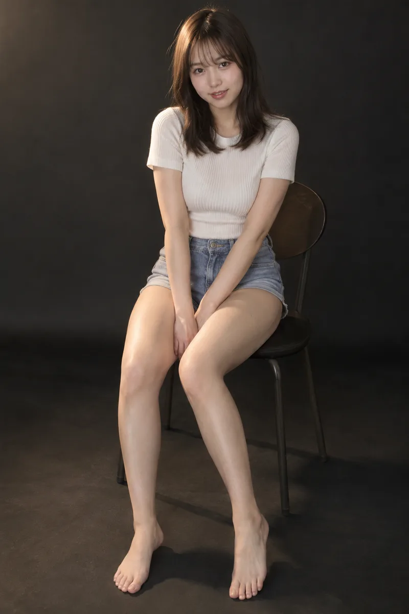 sitting on a chair を足して生成した例（3枚目）
