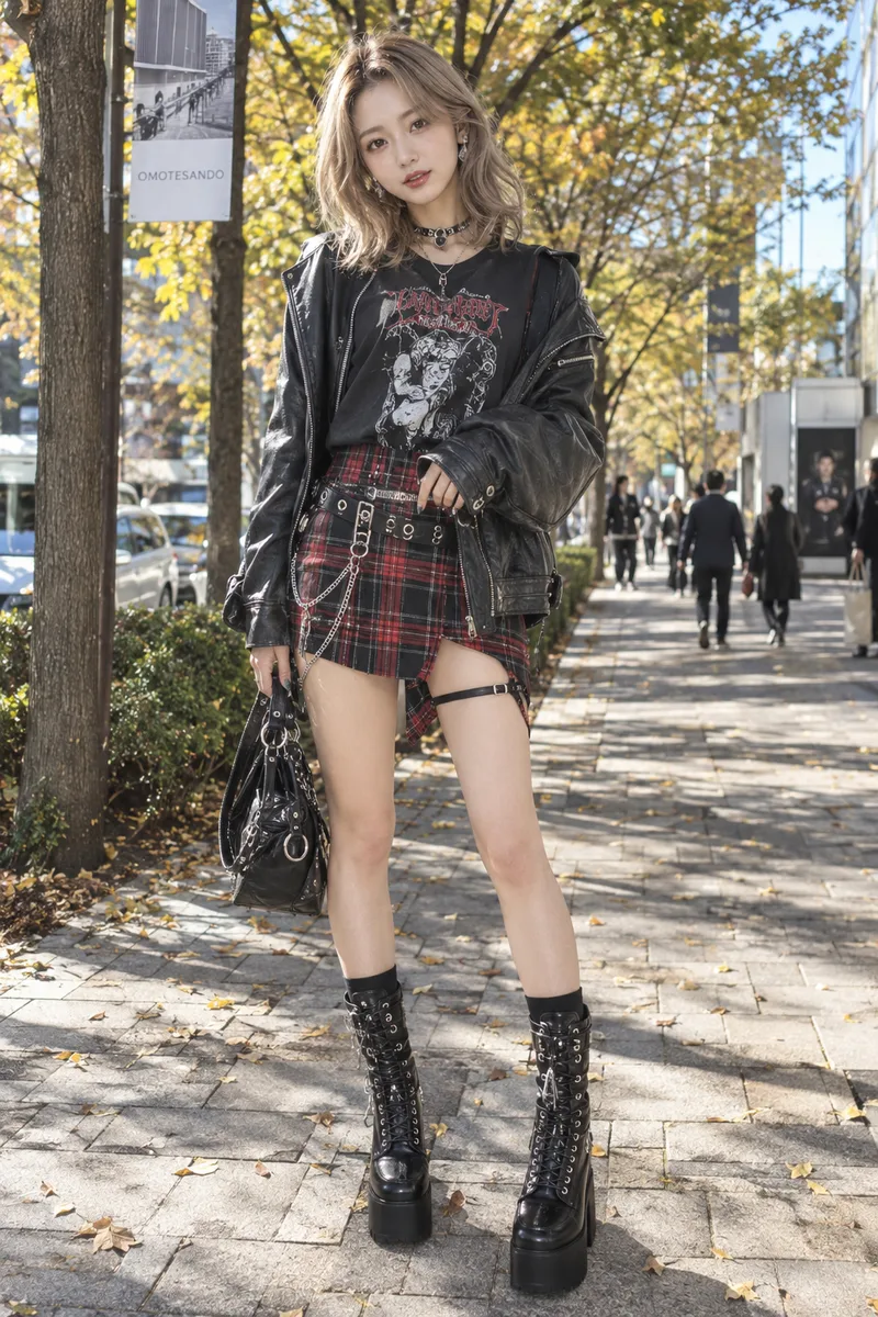 dressed in punk fashion を足して生成した例（2枚目）