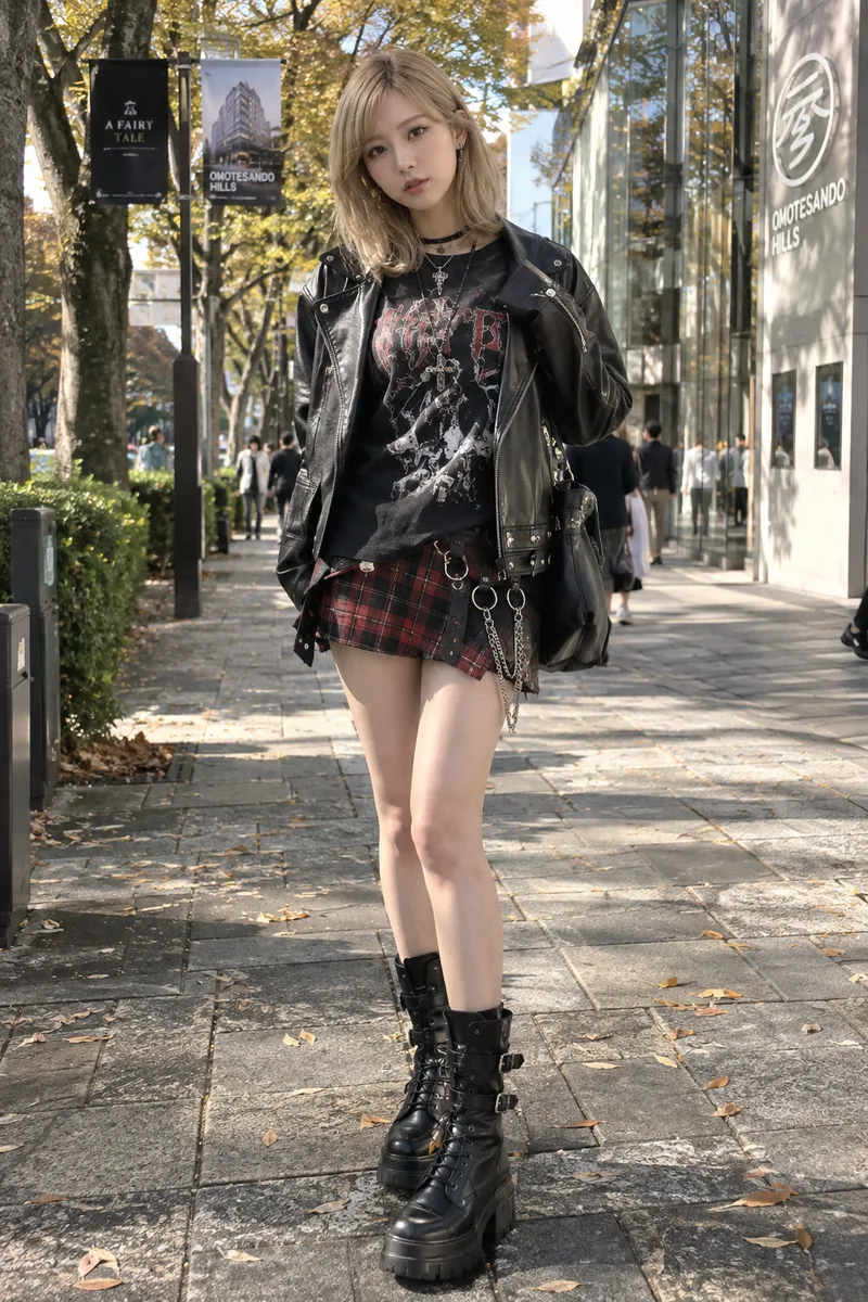 dressed in punk fashion を足して生成した例（4枚目）