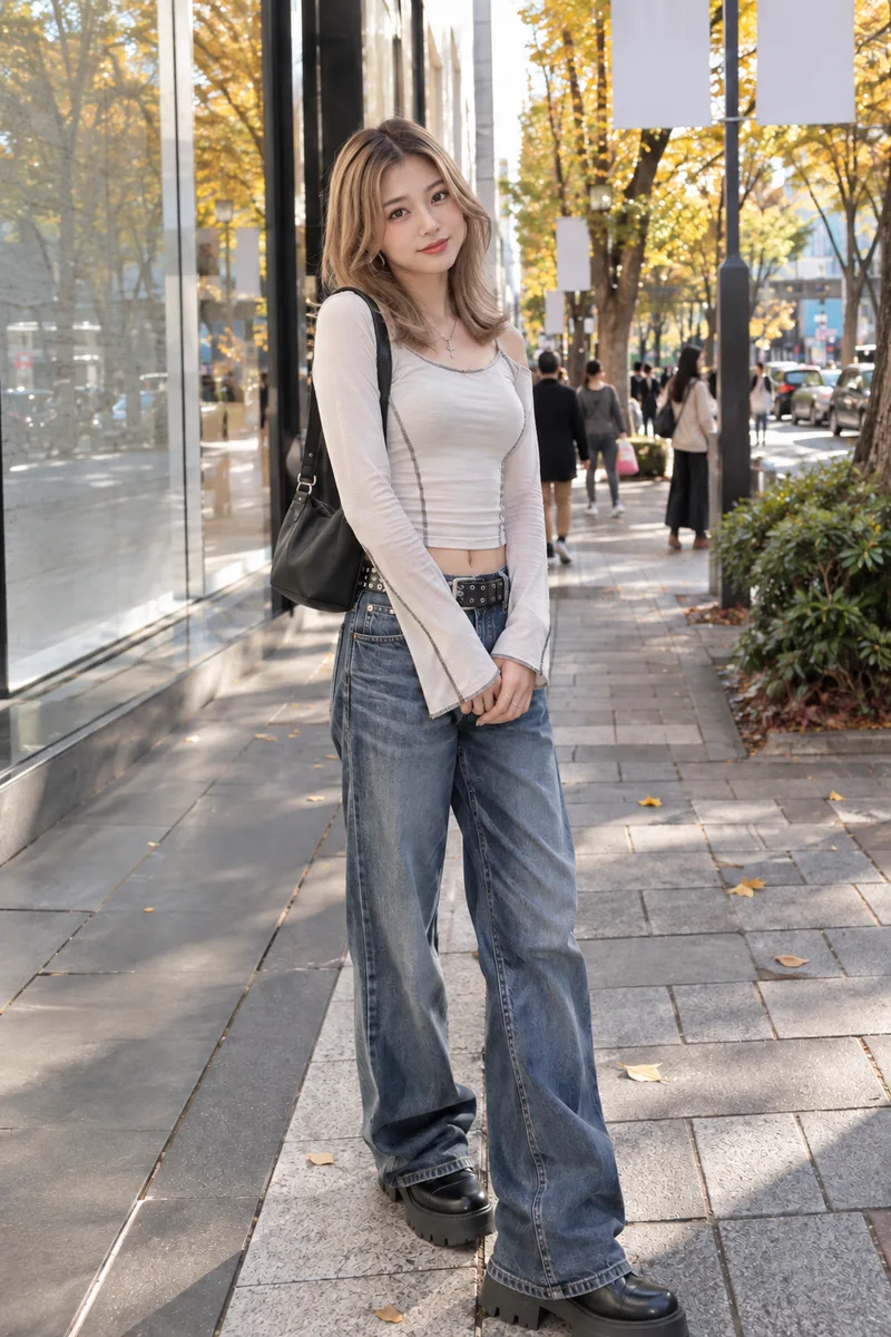 dressed in Y2K fashion を足して生成した例（4枚目）