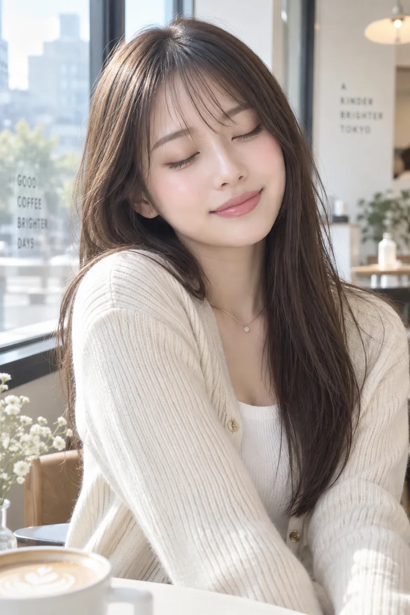 目を閉じるの生成例