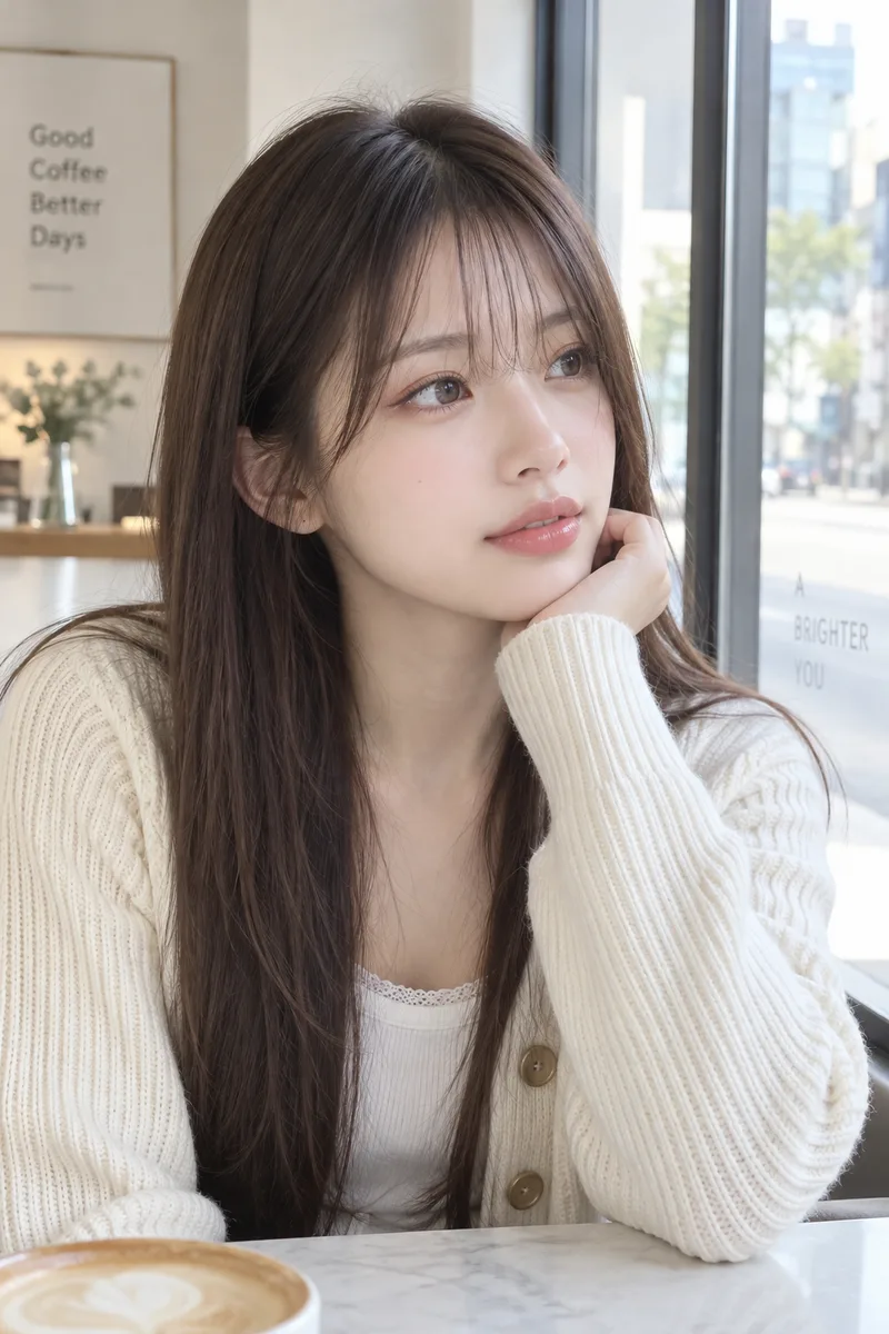 遠くを見るの生成例