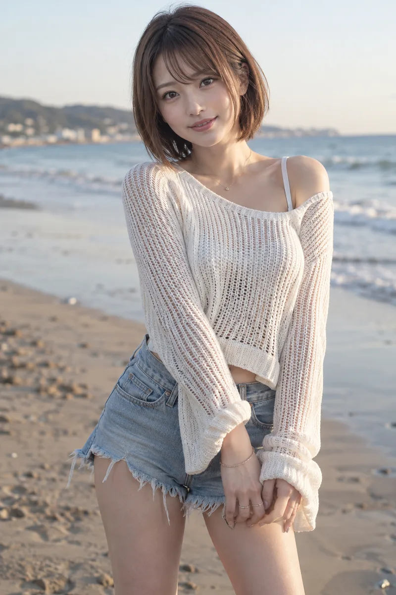 on a beach を足して生成した例（1枚目）