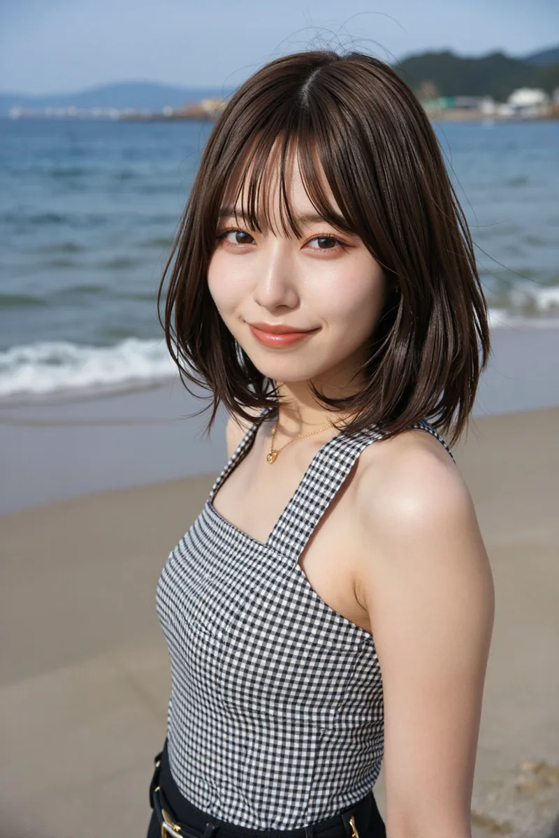 on a beach を足して生成した例（2枚目）