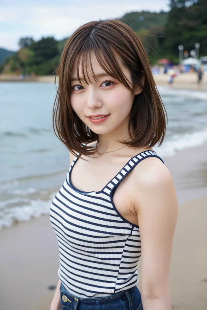 on a beach を足して生成した例（4枚目）