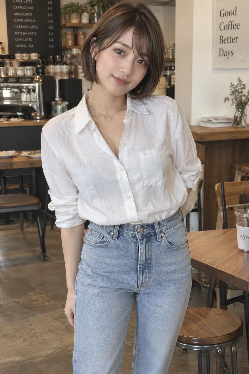 in a cafe を足して生成した例（2枚目）