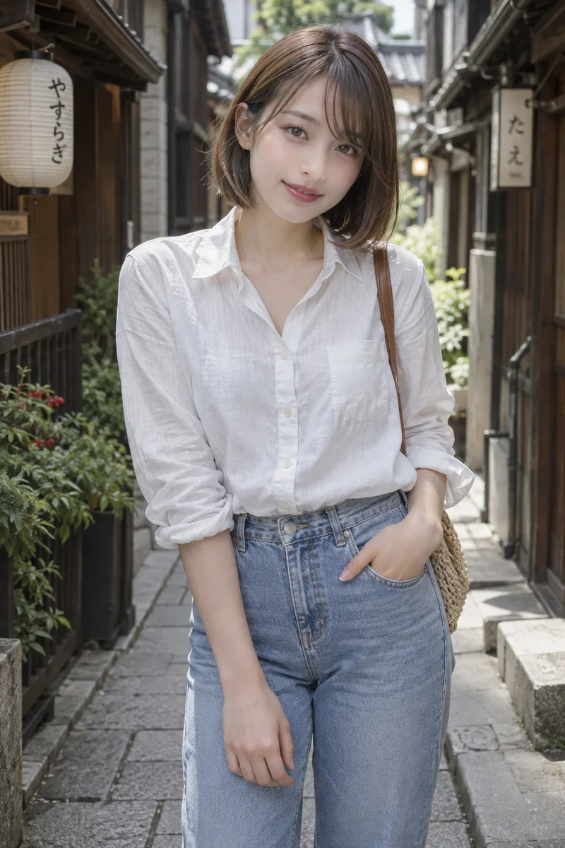 in an old alley in Kyoto を足して生成した例（2枚目）