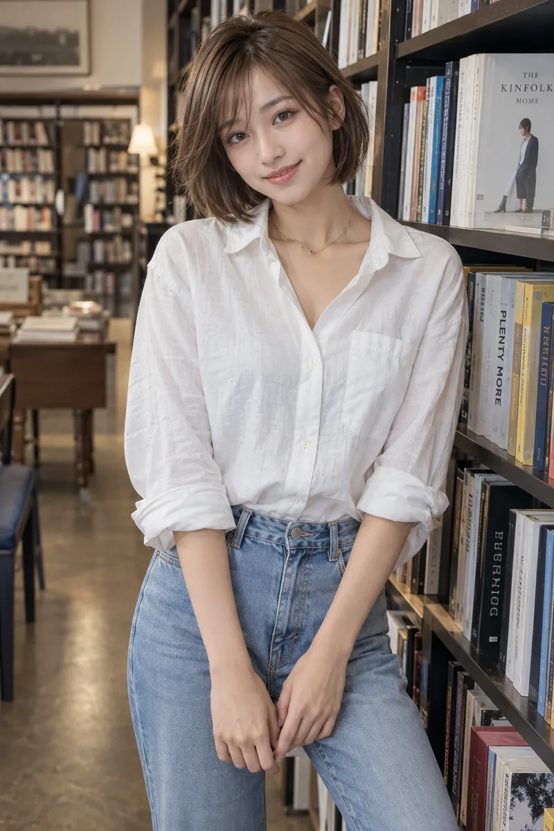 in a library を足して生成した例（3枚目）