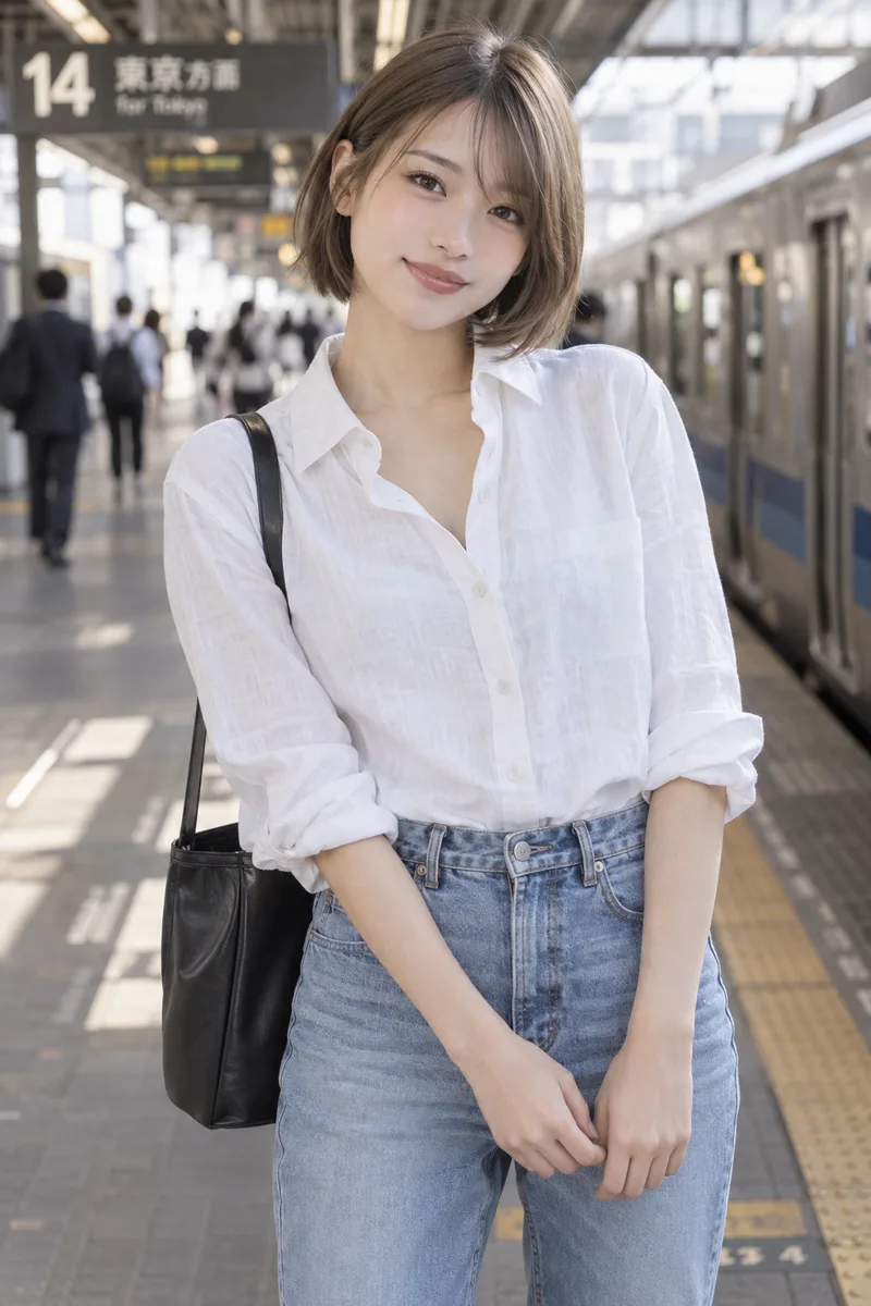 駅のホームの生成例