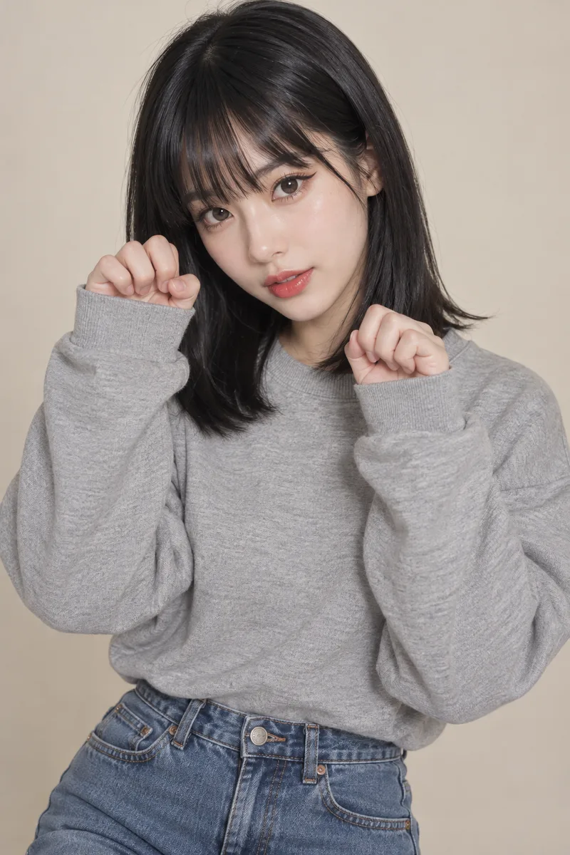 making a cat paw pose with both hands を足して生成した例（3枚目）
