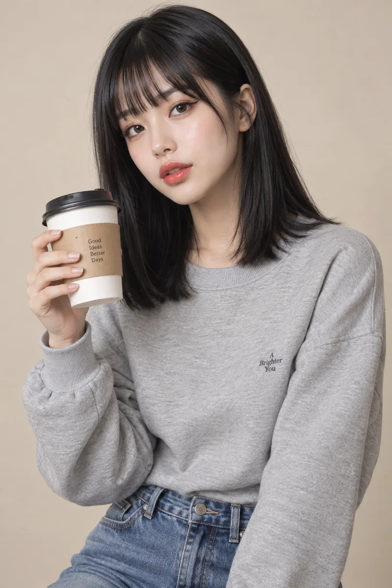 コーヒーを持つの生成例