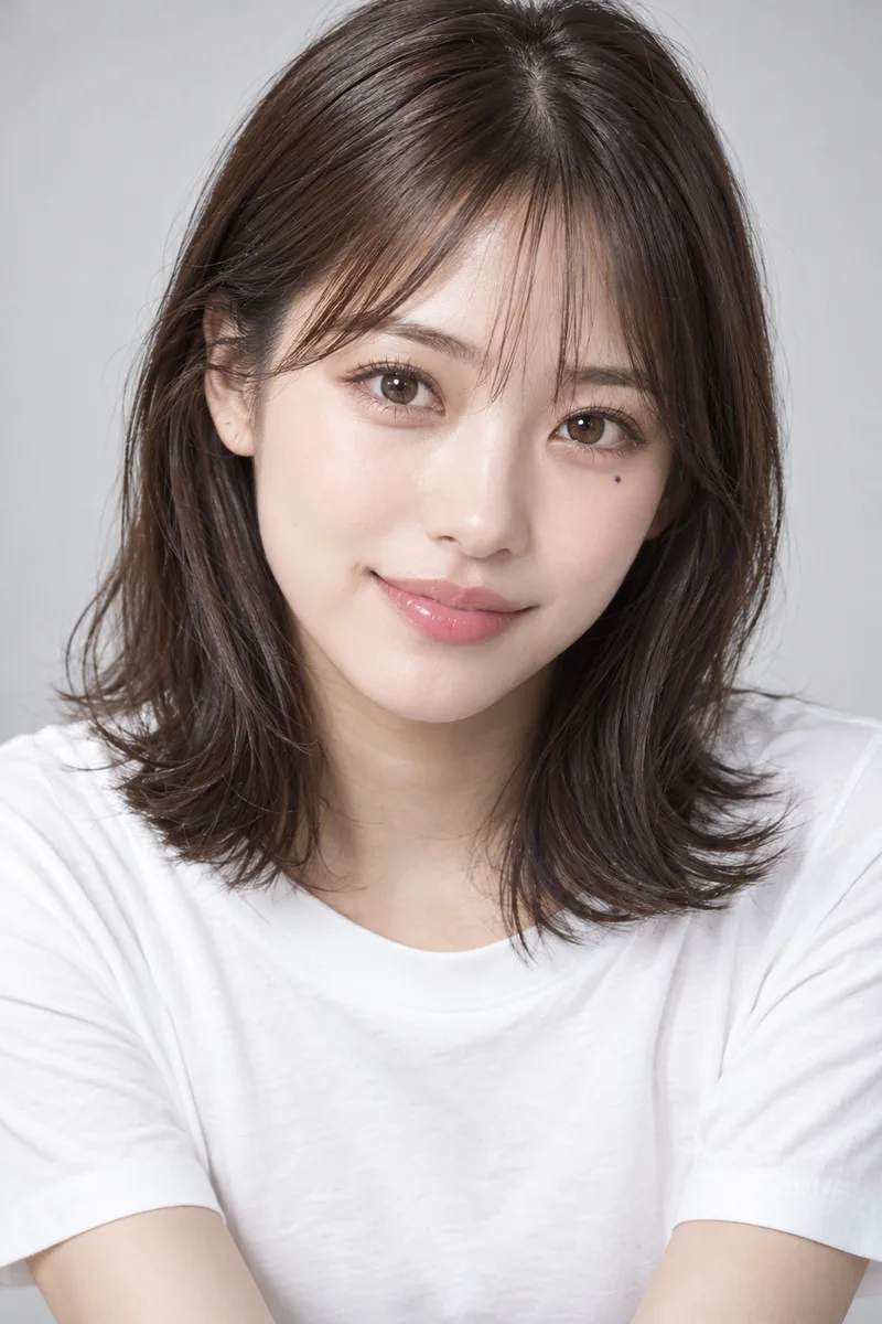 a small beauty mark under her left eye を足して生成した例（1枚目）