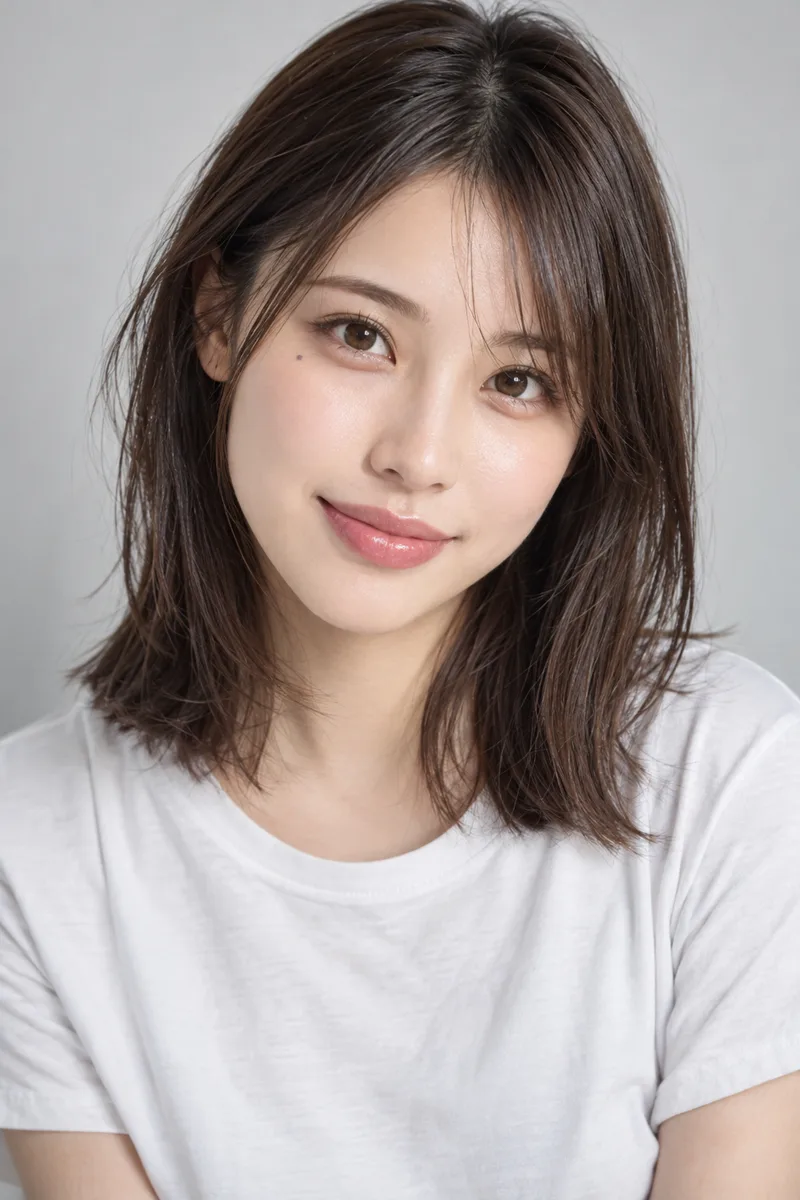 a small beauty mark under her left eye を足して生成した例（4枚目）
