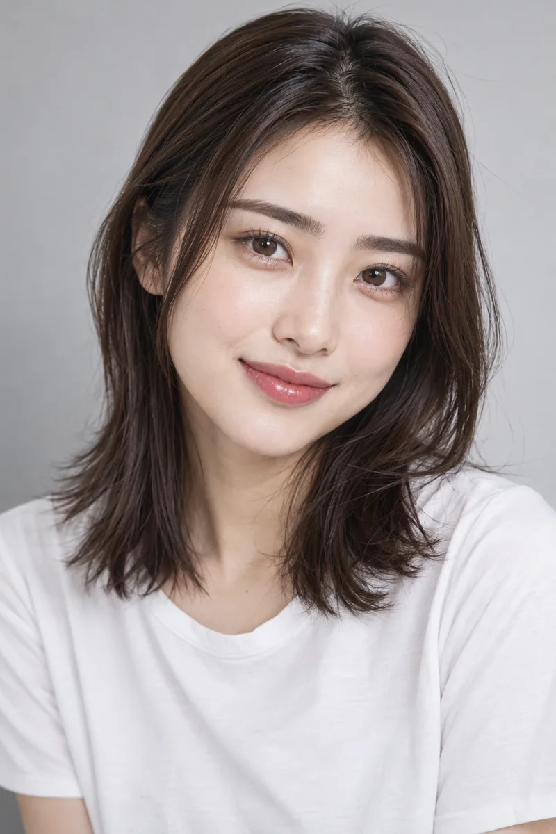 thick straight eyebrows を足して生成した例（1枚目）