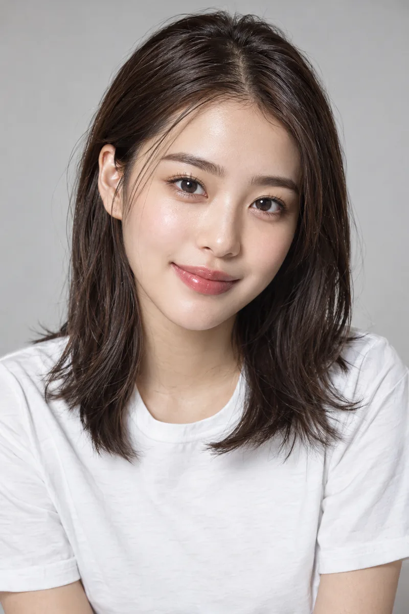 thick straight eyebrows を足して生成した例（3枚目）