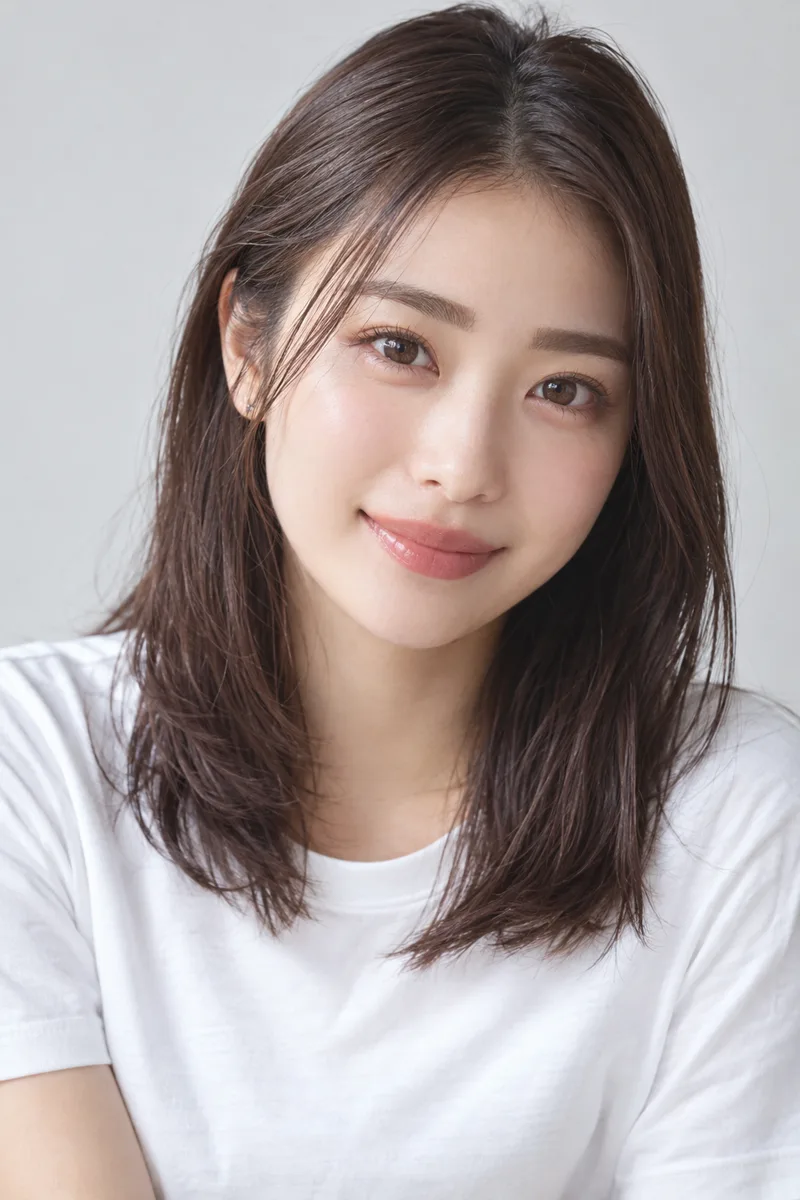 thick straight eyebrows を足して生成した例（4枚目）