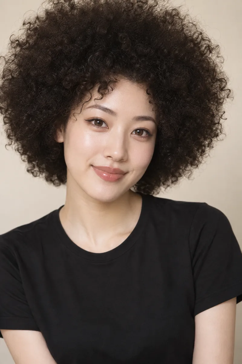 with a big afro を足して生成した例（2枚目）