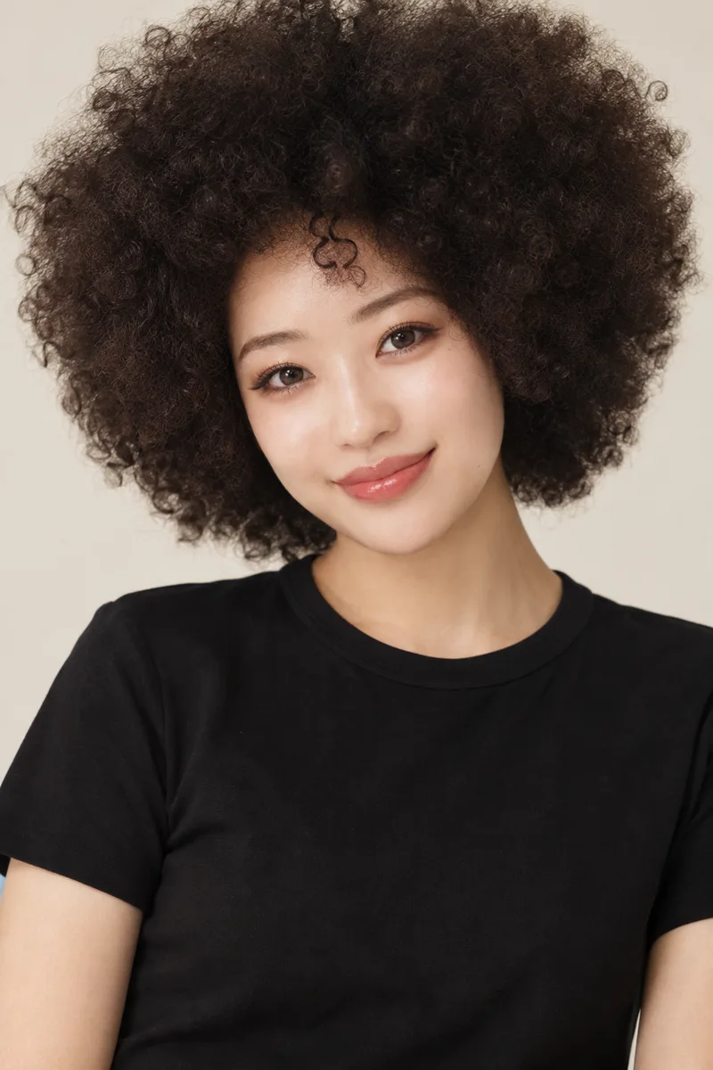 with a big afro を足して生成した例（3枚目）