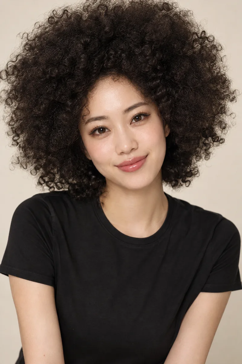 with a big afro を足して生成した例（4枚目）