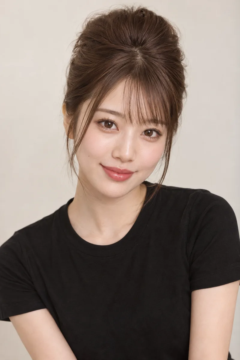 with a beehive hairstyle を足して生成した例（2枚目）