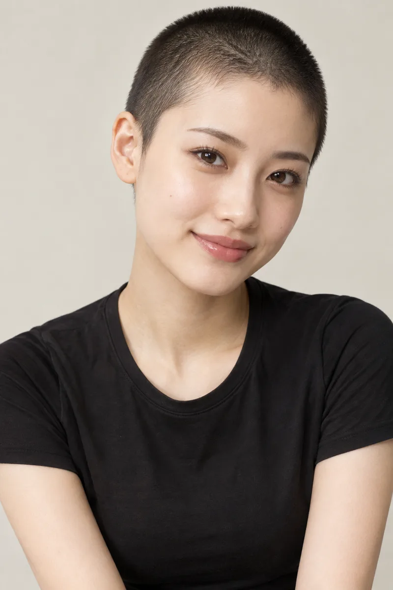 with a buzz cut を足して生成した例（2枚目）