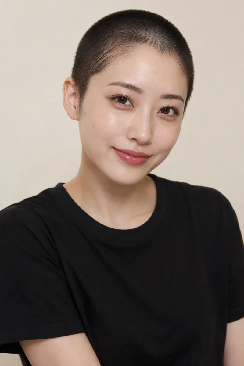 with a buzz cut を足して生成した例（3枚目）