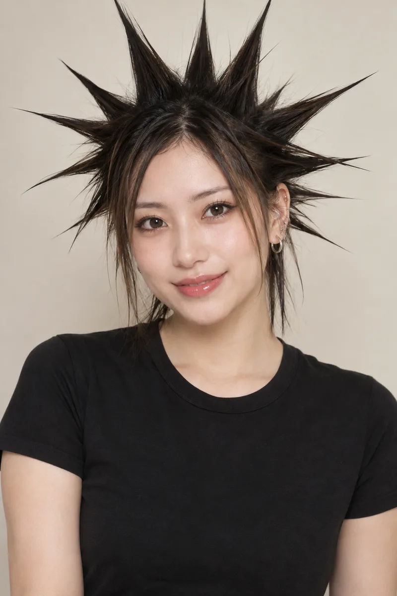 with punk liberty spikes hairstyle を足して生成した例（2枚目）