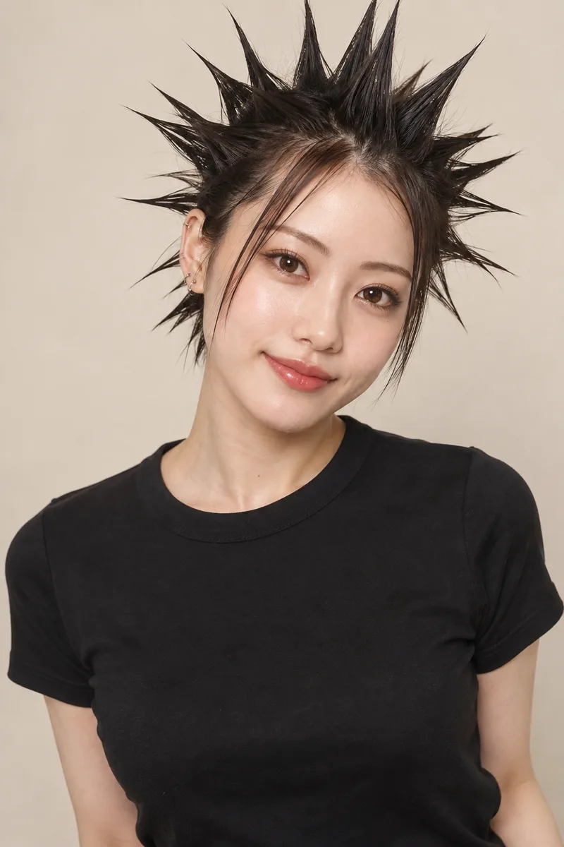 with punk liberty spikes hairstyle を足して生成した例（3枚目）