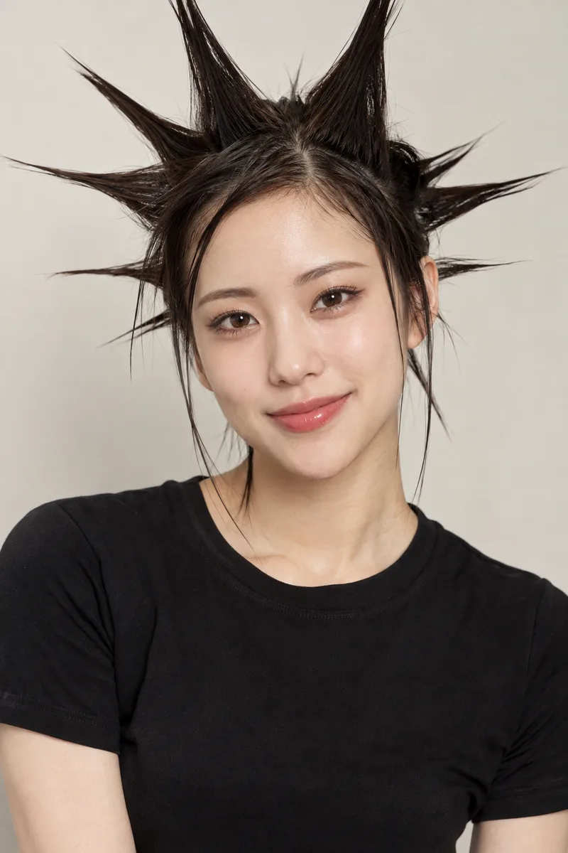 with punk liberty spikes hairstyle を足して生成した例（4枚目）
