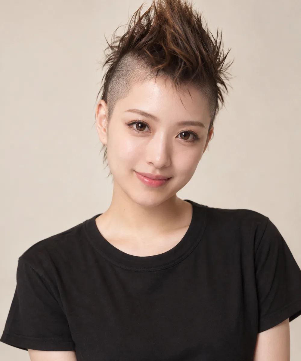 with a mohawk hairstyle を足して生成した例（3枚目）