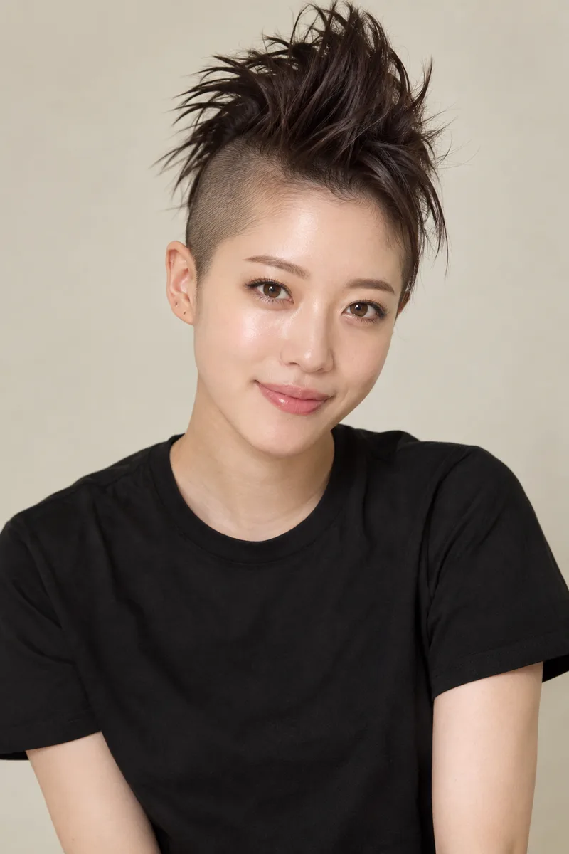 with a mohawk hairstyle を足して生成した例（4枚目）