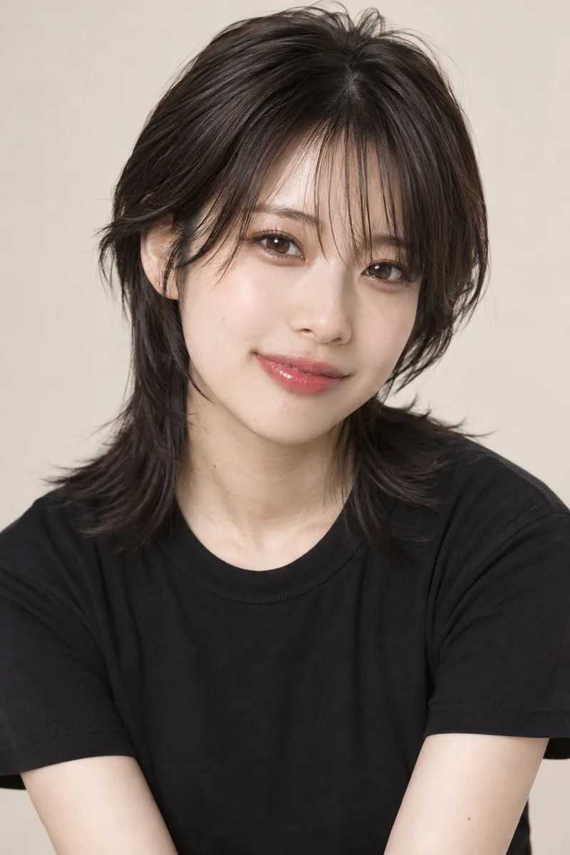 with a mullet hairstyle を足して生成した例（4枚目）
