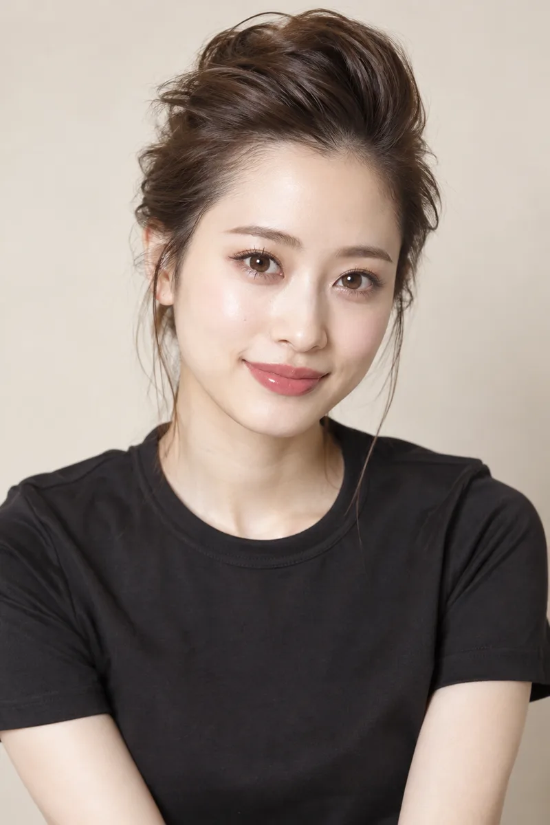 with a pompadour hairstyle を足して生成した例（1枚目）